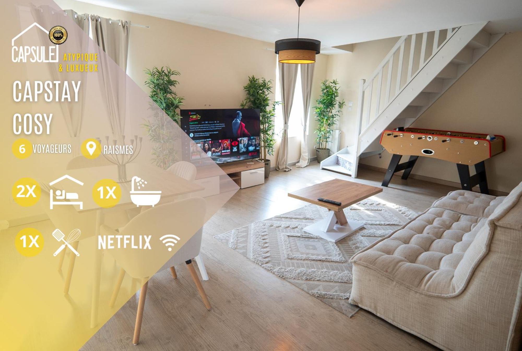 Capstay Cosy Centre 2 Chambres Babyfoot & Netflix Raismes Luaran gambar